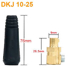 [DKJ10-25-M-NE] Conector de alta corriente para máquina de soldadura. DKJ10-25 macho negro